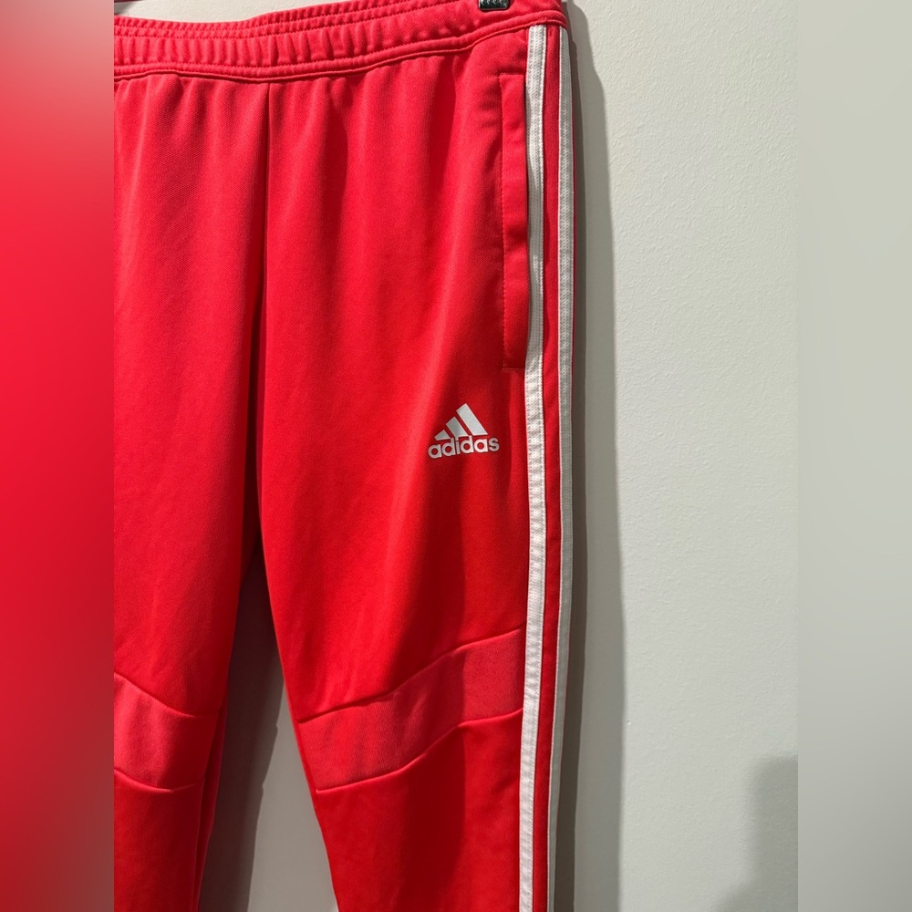 Adidas Women’s Red Joggers with White Stripes Size XS - Picture 2 of 7